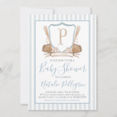 Preppy Southern Baseball Baby Shower Einladung (Vorderseite)