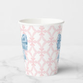 Preppy Southern Blue Bow Baby Dusche Pappbecher (Links)