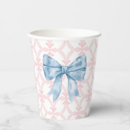Preppy Southern Blue Bow Baby Dusche Pappbecher