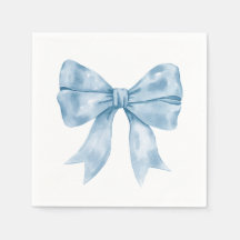 Preppy Southern Blue Bow Baby Dusche