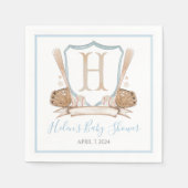 Preppy Southern Blue Boy Baseball Baby Shower Serviette (Vorderseite)