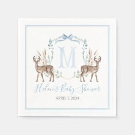Preppy Southern Blue Boy Deer Baby Dusche Serviette