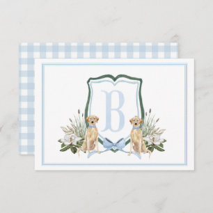 Preppy Southern Blue Boy Dog Baby Dusche Dankeskarte