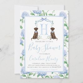 Preppy Southern Blue Boy Dog Baby Dusche Einladung