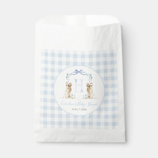 Preppy Southern Blue Boy Dog Baby Dusche Geschenktütchen (Vorderseite)