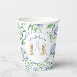 Preppy Southern Blue Boy Dog Baby Dusche Pappbecher