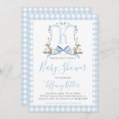 Preppy Southern Blue Boy Duck Baby Duck Einladung (Vorne/Hinten)