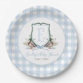 Preppy Southern Blue Boy Duck Baby Duck Pappteller (Vorderseite)