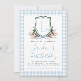 Preppy Southern Blue Boy Duck zum ersten Geburtsta Einladung