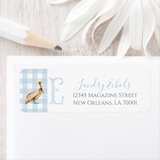 Preppy Southern Blue Boy Pelican Baby Dusche (Insitu)