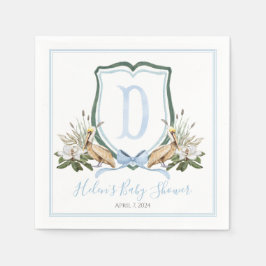 Preppy Southern Blue Boy Pelican Baby Dusche Serviette