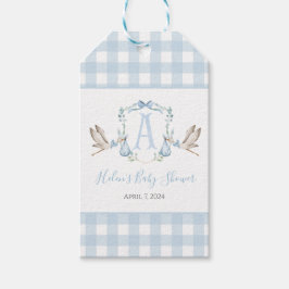 Preppy Southern Blue Boy Stork Baby Dusche Geschenkanhänger