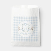 Preppy Southern Blue Boy Stork Baby Dusche Geschenktütchen (Vorderseite)