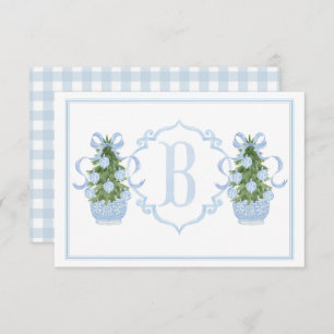 Preppy Southern Blue Chinoiserie Tree Baby Dusche Dankeskarte