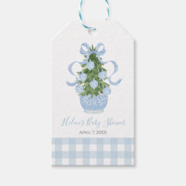 Preppy Southern Blue Chinoiserie Weihnachtsbaum Geschenkanhänger