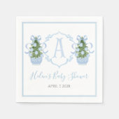 Preppy Southern Blue Christmas Tree Serviette (Vorderseite)