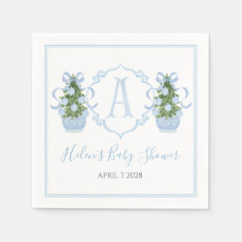 Preppy Southern Blue Christmas Tree Serviette