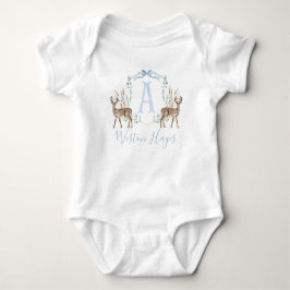 Preppy Southern Blue Deer Boy Baby Dusche Baby Strampler