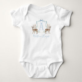 Preppy Southern Blue Deer Boy Baby Dusche Strampler