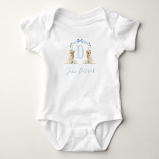 Preppy Southern Blue Dog Boy Baby Shower Baby Baby Strampler