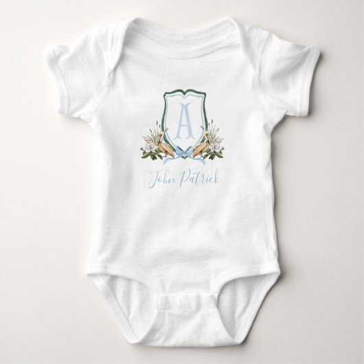 Preppy Southern Blue Pelican Boy Baby Dusche Baby Strampler (Vorderseite)