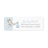 Preppy Southern Blue Stork Address Labels (Vorne)
