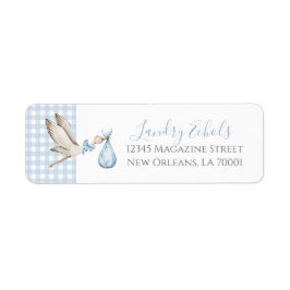 Preppy Southern Blue Stork Address Labels