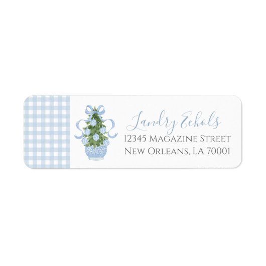 Preppy Southern Christmas Tree Address Labels (Vorne)