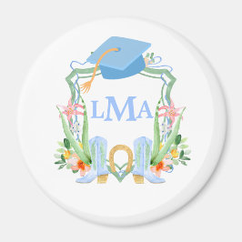 Preppy Southern Cowgirl Monogram Abschluss Magnet