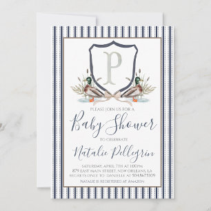 Preppy Southern Duck Boy Baby Showdusche Einladung