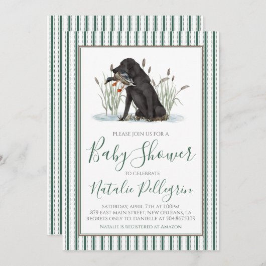 Preppy Southern Duck Hunter Baby Showdusche Einladung (Vorne/Hinten)