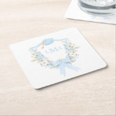 Preppy Southern Gingham Monogram Abschluss Rechteckiger Pappuntersetzer (angewinkelt)