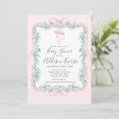 Preppy Southern goose baby shower invite Einladung (Stehend Vorderseite)