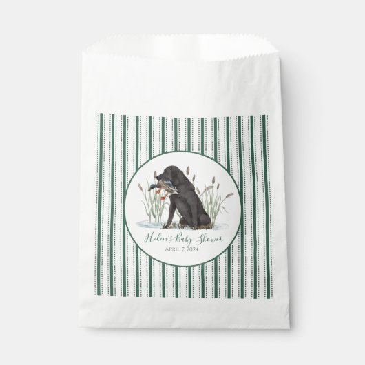 Preppy Southern Green Boy Dog Baby Dusche Geschenktütchen (Vorderseite)