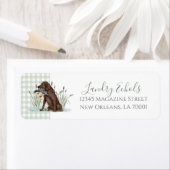 Preppy Southern Green Duck Dog Address Labels (Insitu)