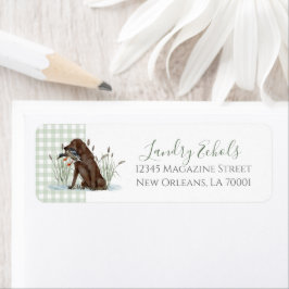 Preppy Southern Green Duck Dog Address Labels