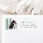 Preppy Southern Green Duck Dog Address Labels (Insitu)