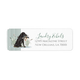 Preppy Southern Green Duck Dog Address Labels