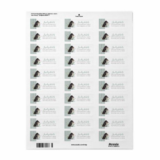Preppy Southern Green Duck Dog Address Labels (Vorne)