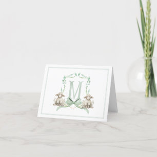 Preppy Southern Green Lamb Dankeschön Card Dankeskarte