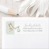 Preppy Southern Green Stork Address Labels (Insitu)