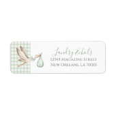 Preppy Southern Green Stork Address Labels (Vorne)