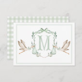 Preppy Southern Green Stork Dankeschön Card Dankeskarte (Vorne/Hinten)