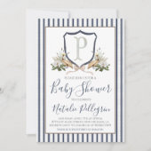 Preppy Southern Pelican Boy Baby Dusche Einladung (Vorderseite)