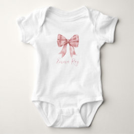 Preppy Southern Pink Bow Girl Baby Dusche Baby Strampler