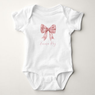 Preppy Southern Pink Bow Girl Baby Dusche Baby Strampler