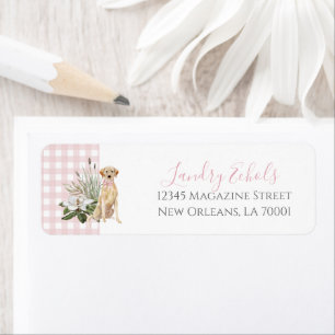 Preppy Southern Pink Dog Address Labels