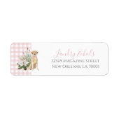 Preppy Southern Pink Dog Address Labels (Vorne)