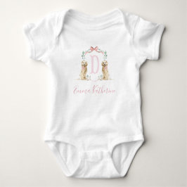 Preppy Southern Pink Girl Dog Baby Shower Baby Baby Strampler