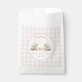 Preppy Southern Pink Girl Dog Babydusche Geschenktütchen